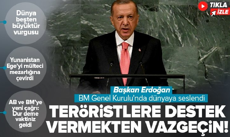 Cumhurbaşkanı Erdoğan, BM Genel Kurulu'nda dünyaya seslendi....